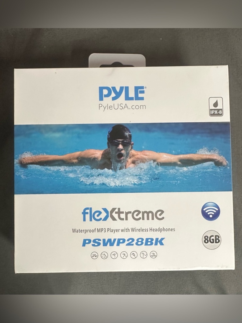 Pyle flexXtreme Waterproof MP3 Player - White/Blue Packaging